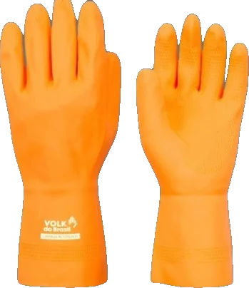 Luva de látex e neoprene laranja super reforçada